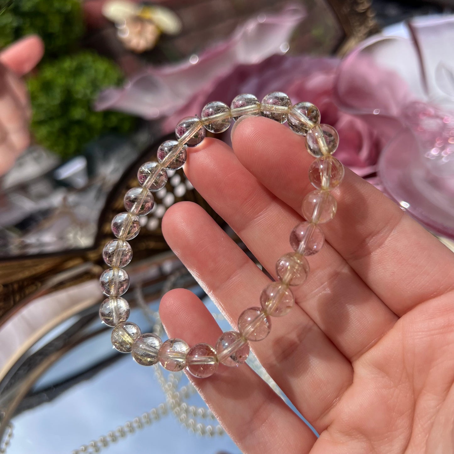 Golden Rutile Quartz high graded graded bracelet - 8mm