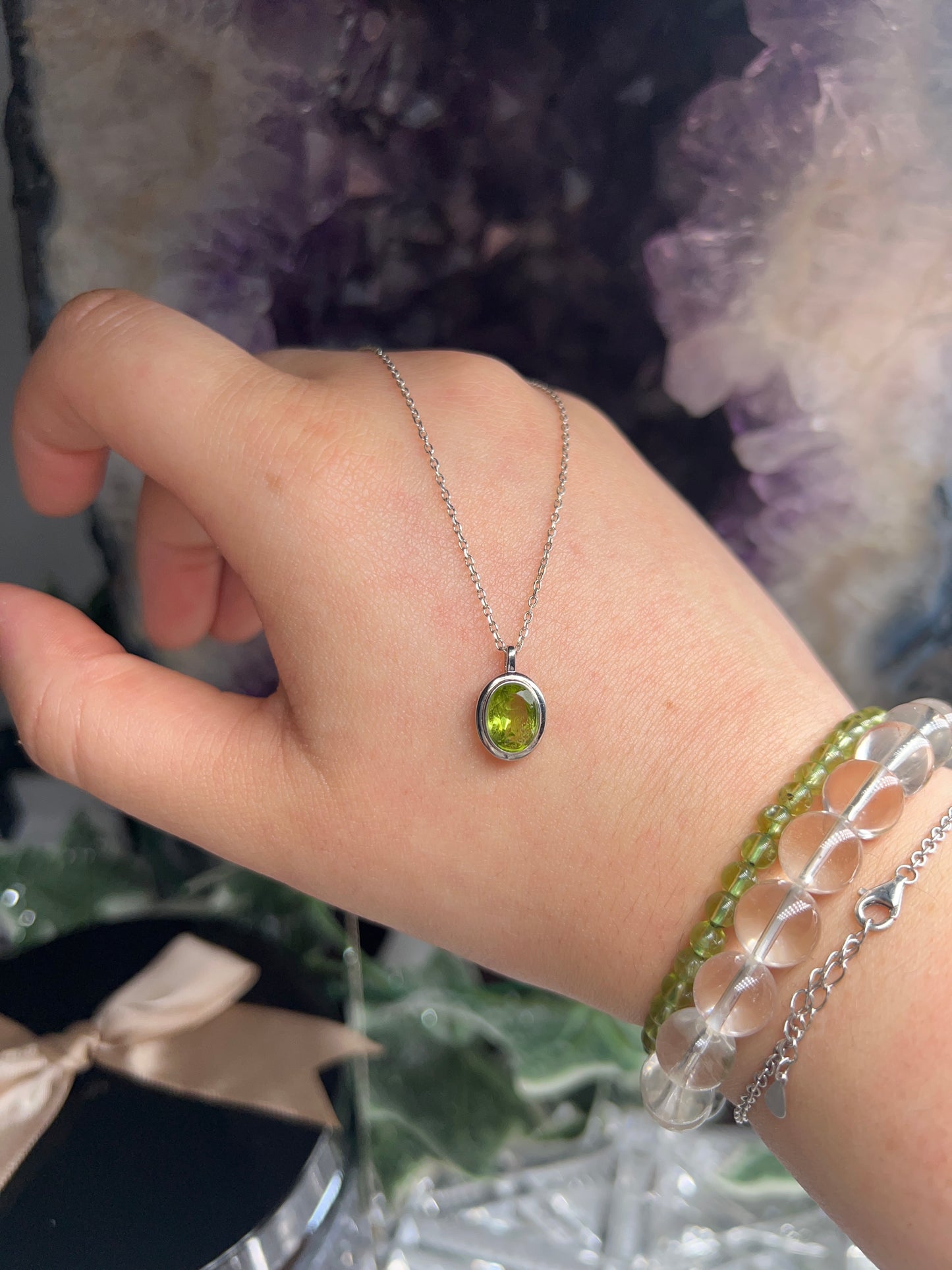 Peridot 925silver pendant