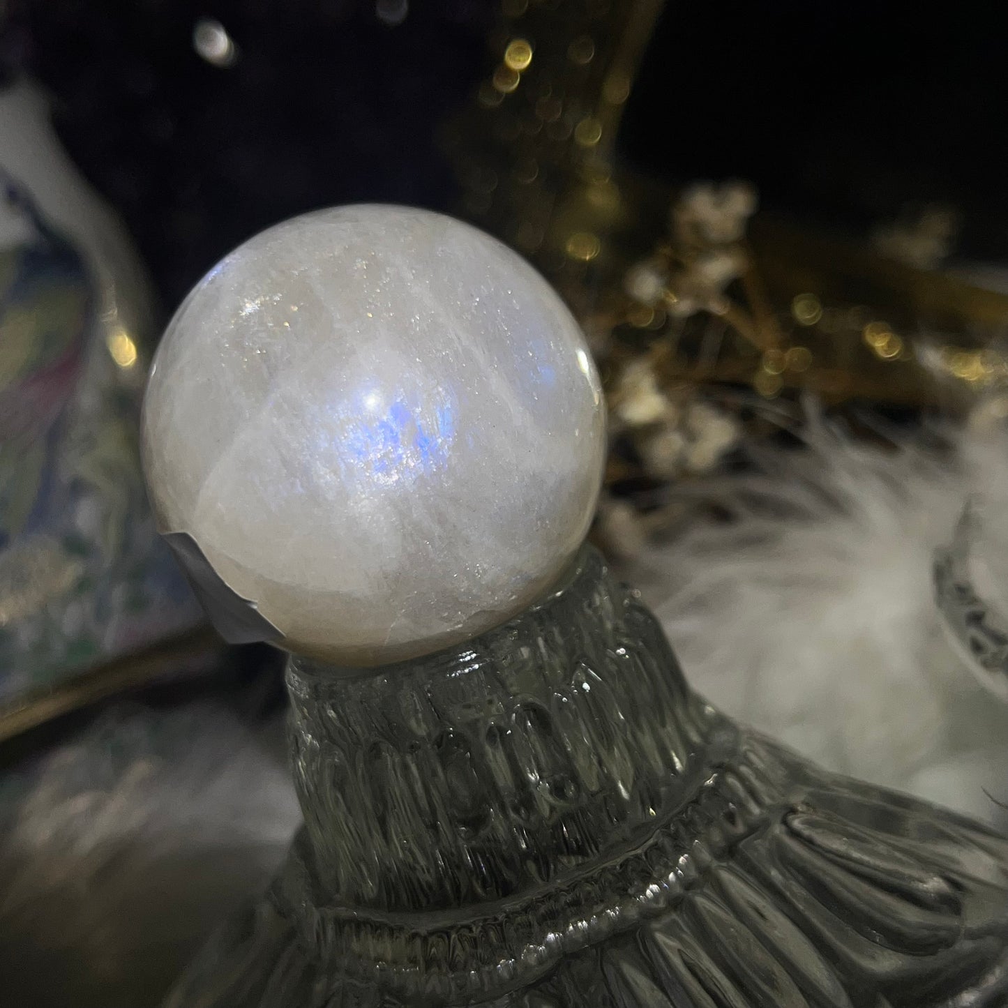 Belemorite moonstone sunstone sphere #A