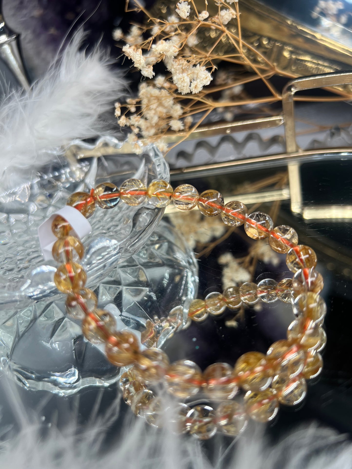 Golden rutile bracelet 8mm