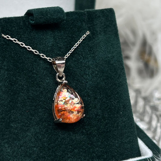 Sunstone 925silver teardrop pendant