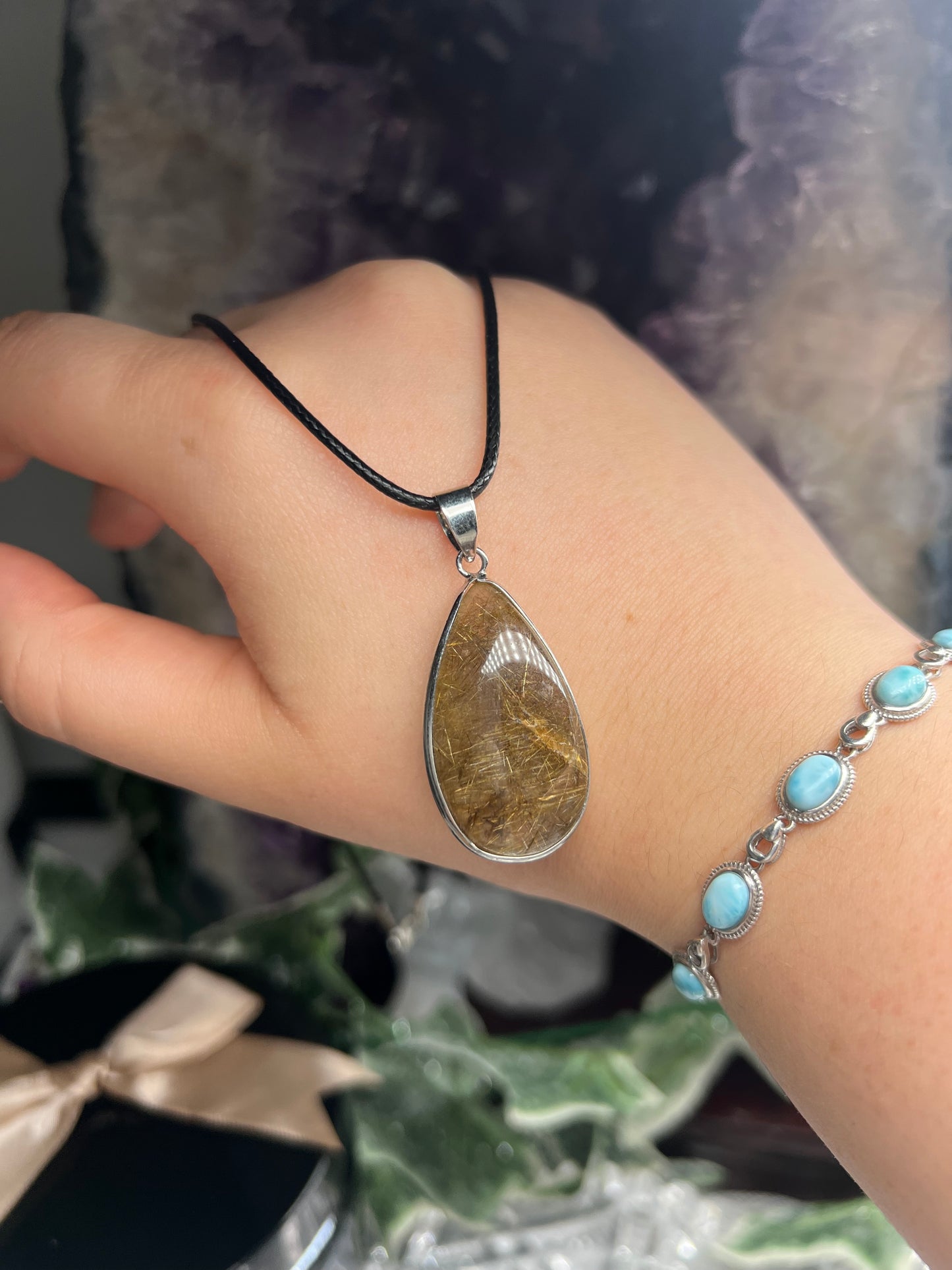 Golden Rutile necklace - not silver