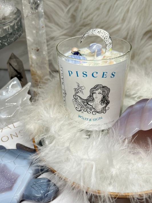 Pisces crystal candle