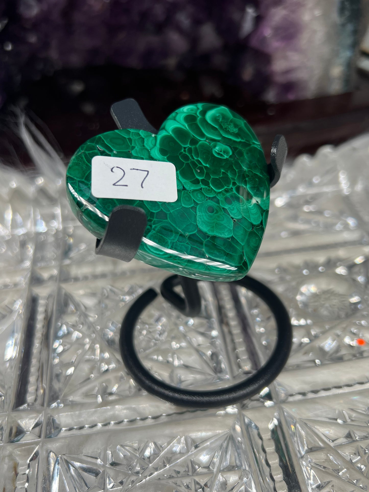 Malachite heart carving c