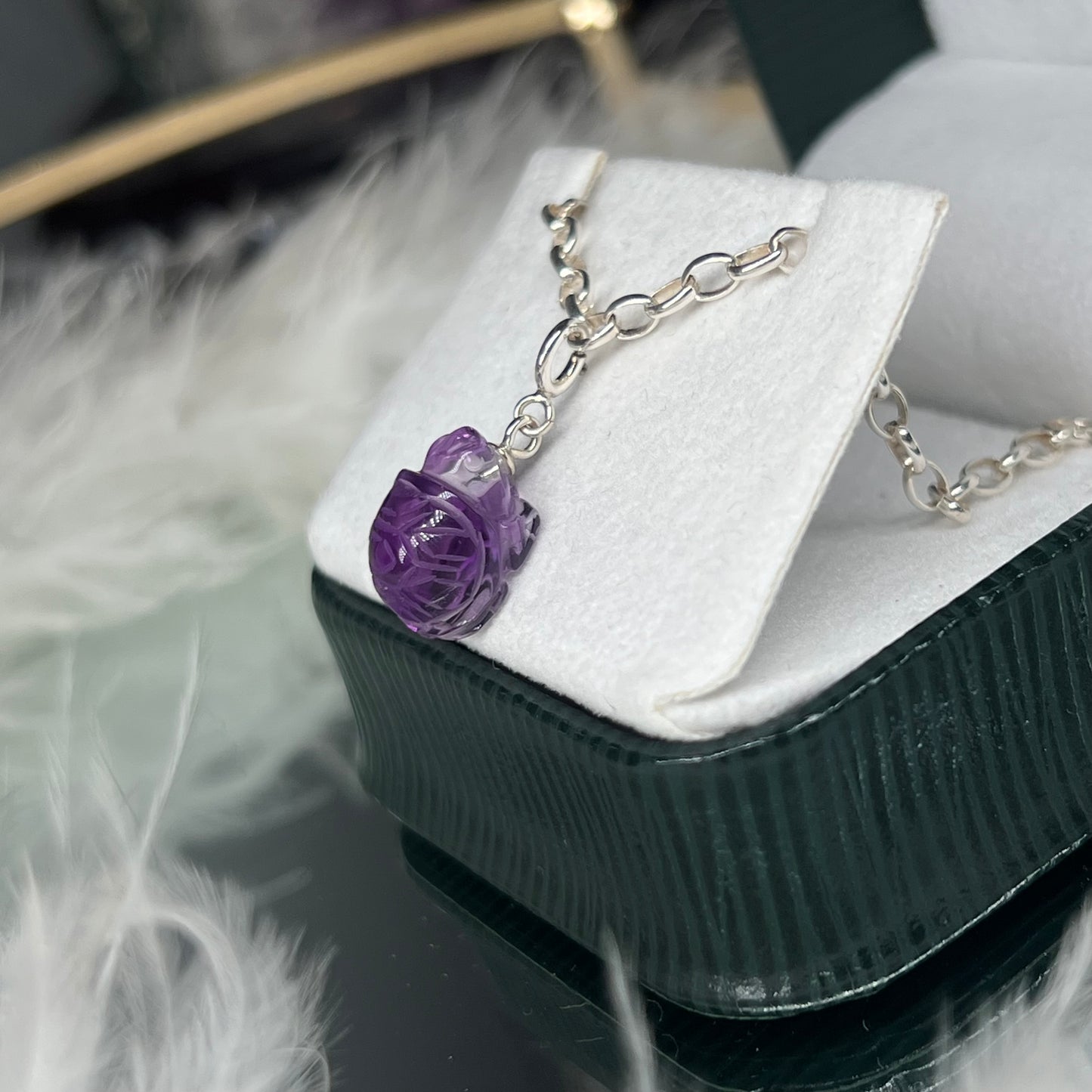 Amethyst tortoise 925silver charm