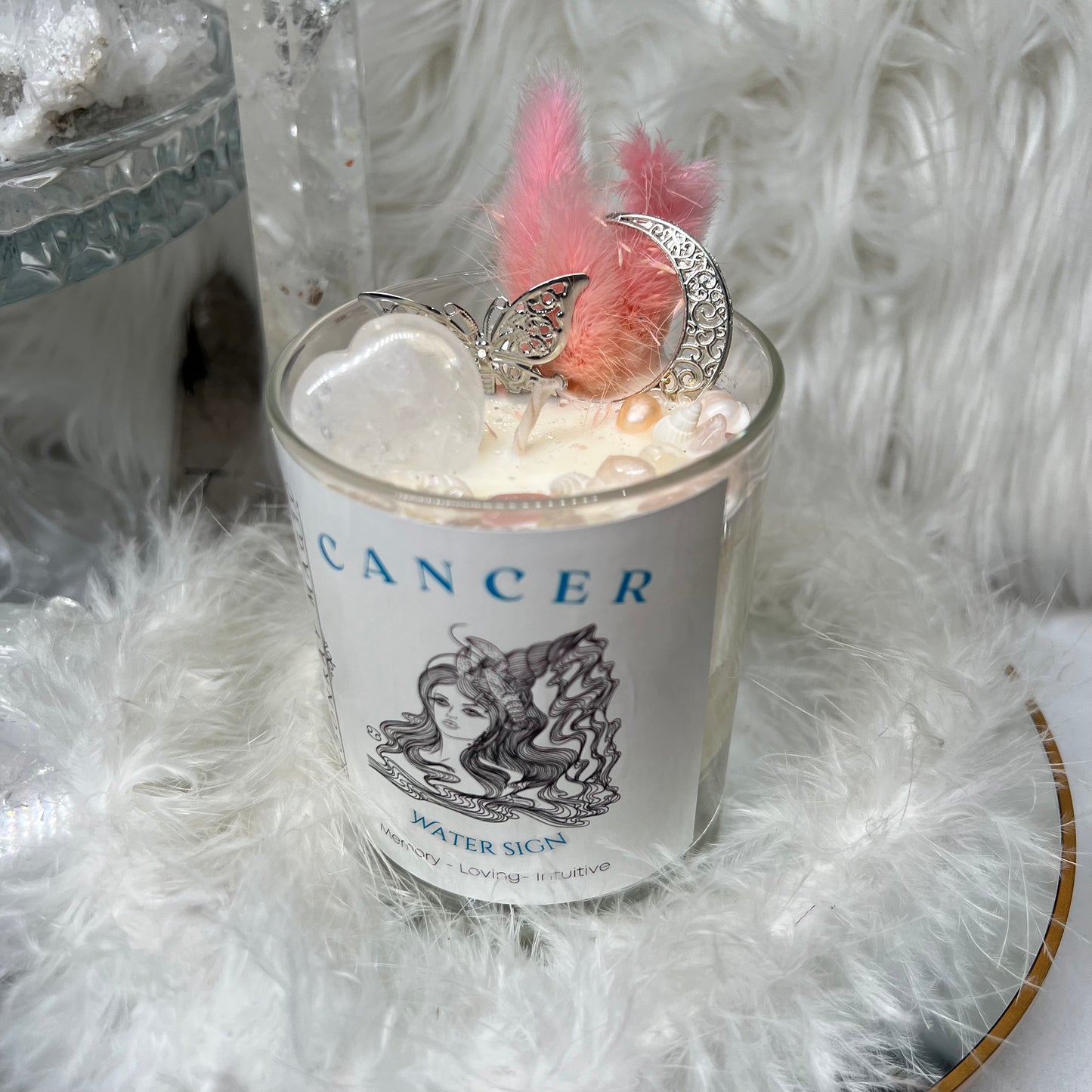 Cancer crystal candle