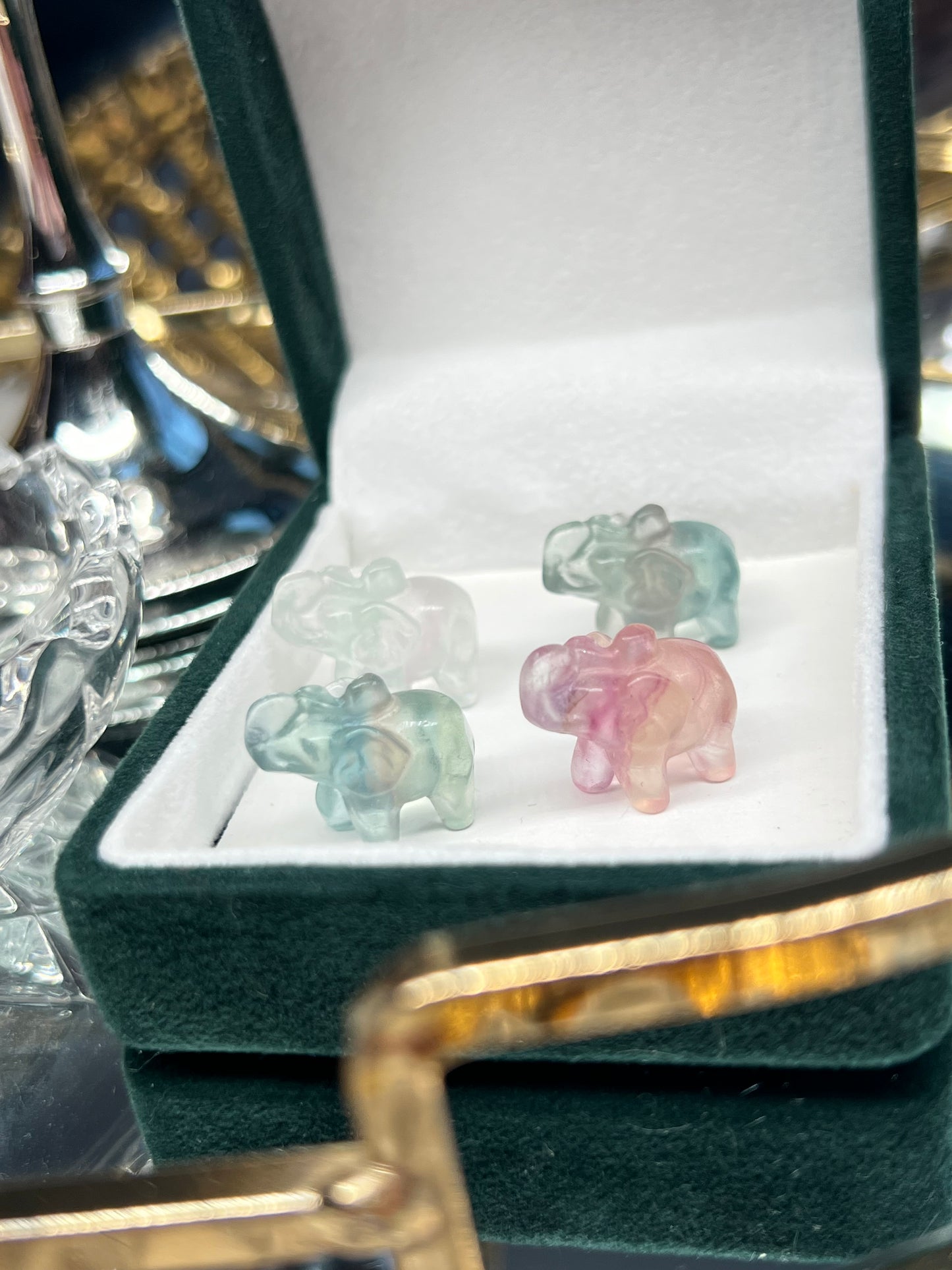 Fluorite elephant mystery mini carving