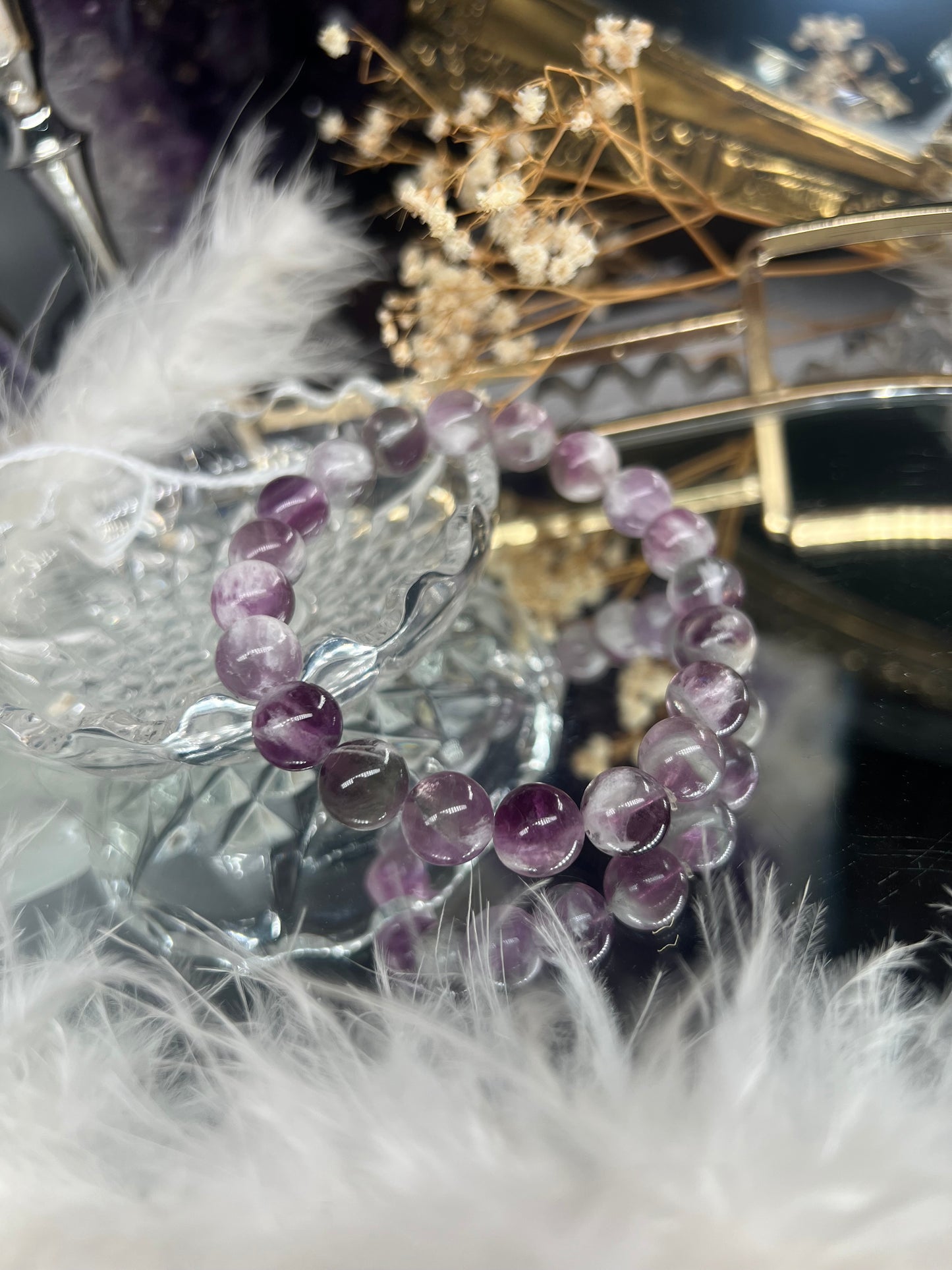 Feather fluorite bracelet 10mm *C