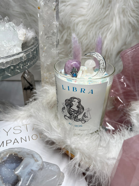 Libra crystal candle