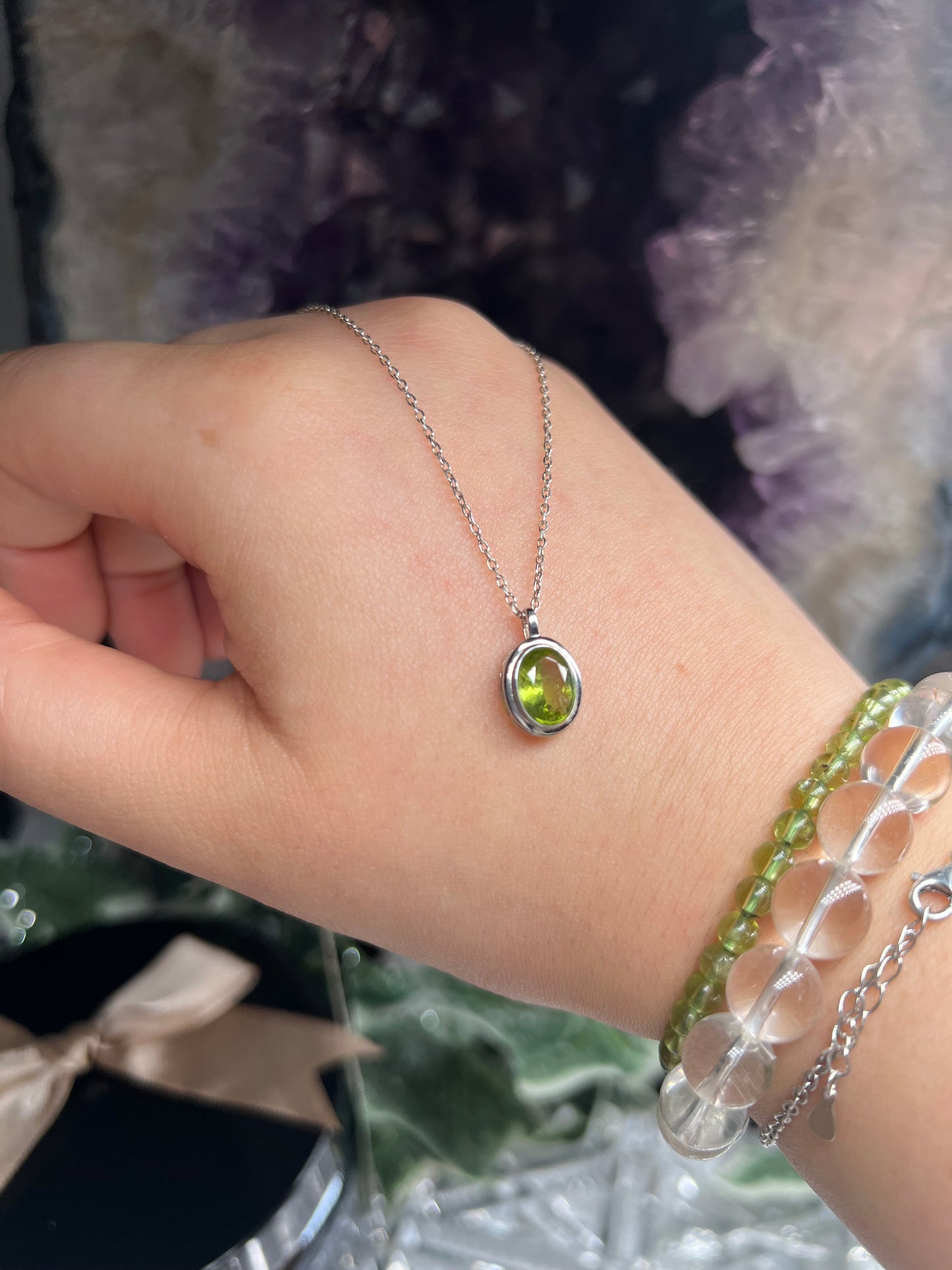 Peridot 925silver pendant