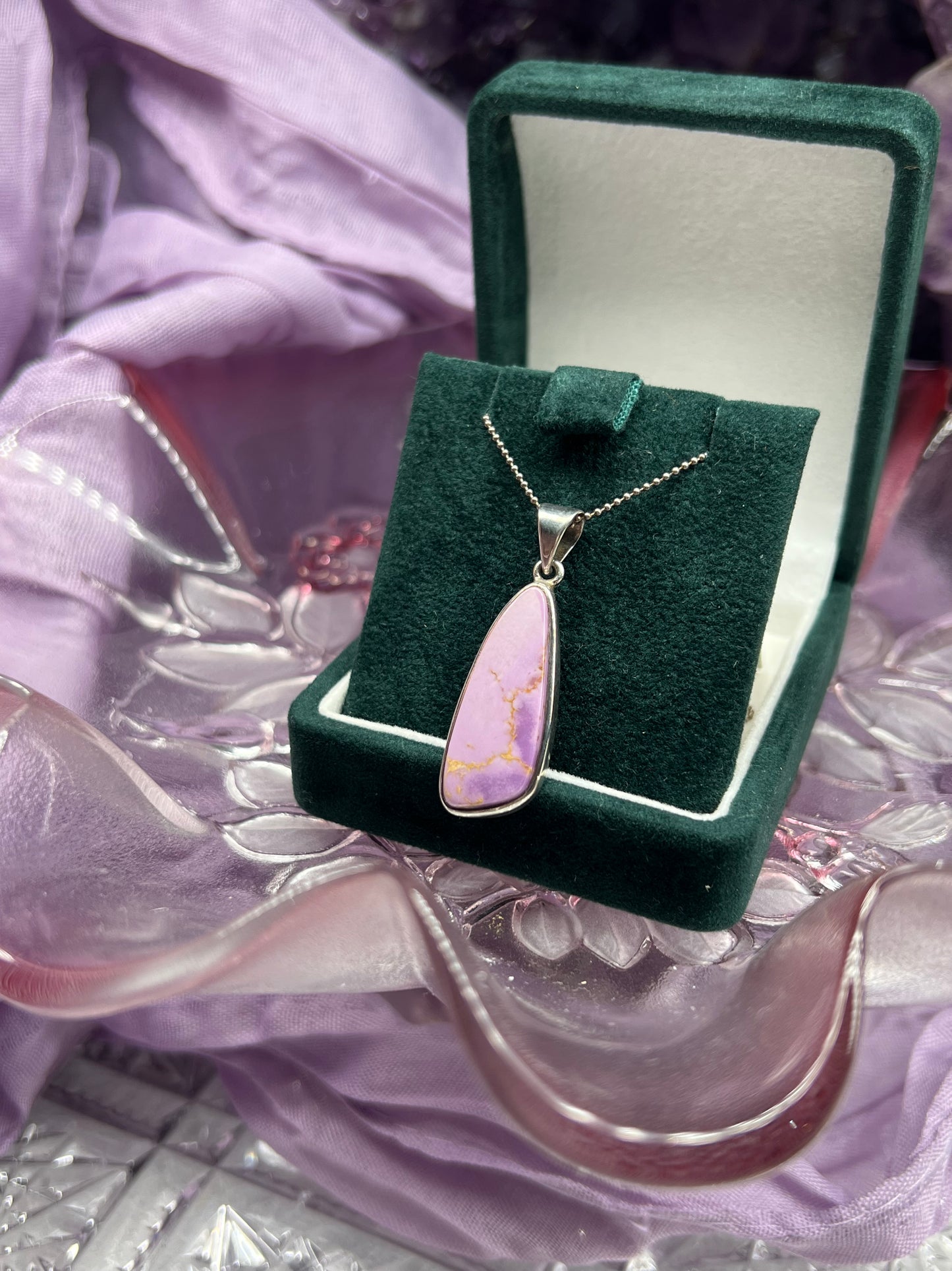 Phosphosiderite pendant from chile set in 925silver