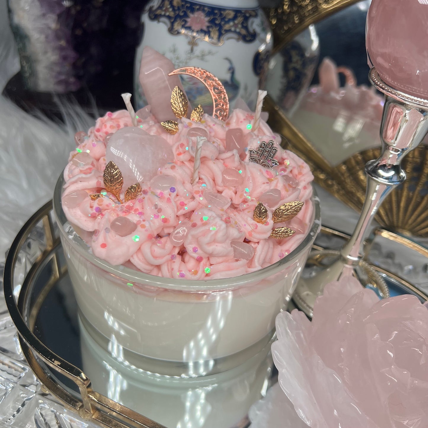 Snow fairy crystal candle