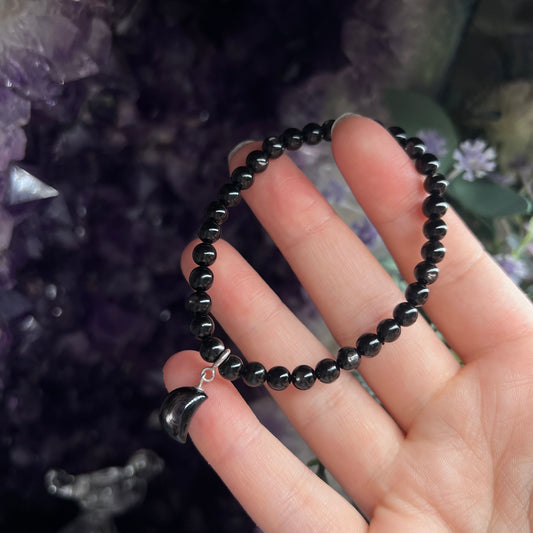 Hypersthene beaded bracelet - 5.4mm