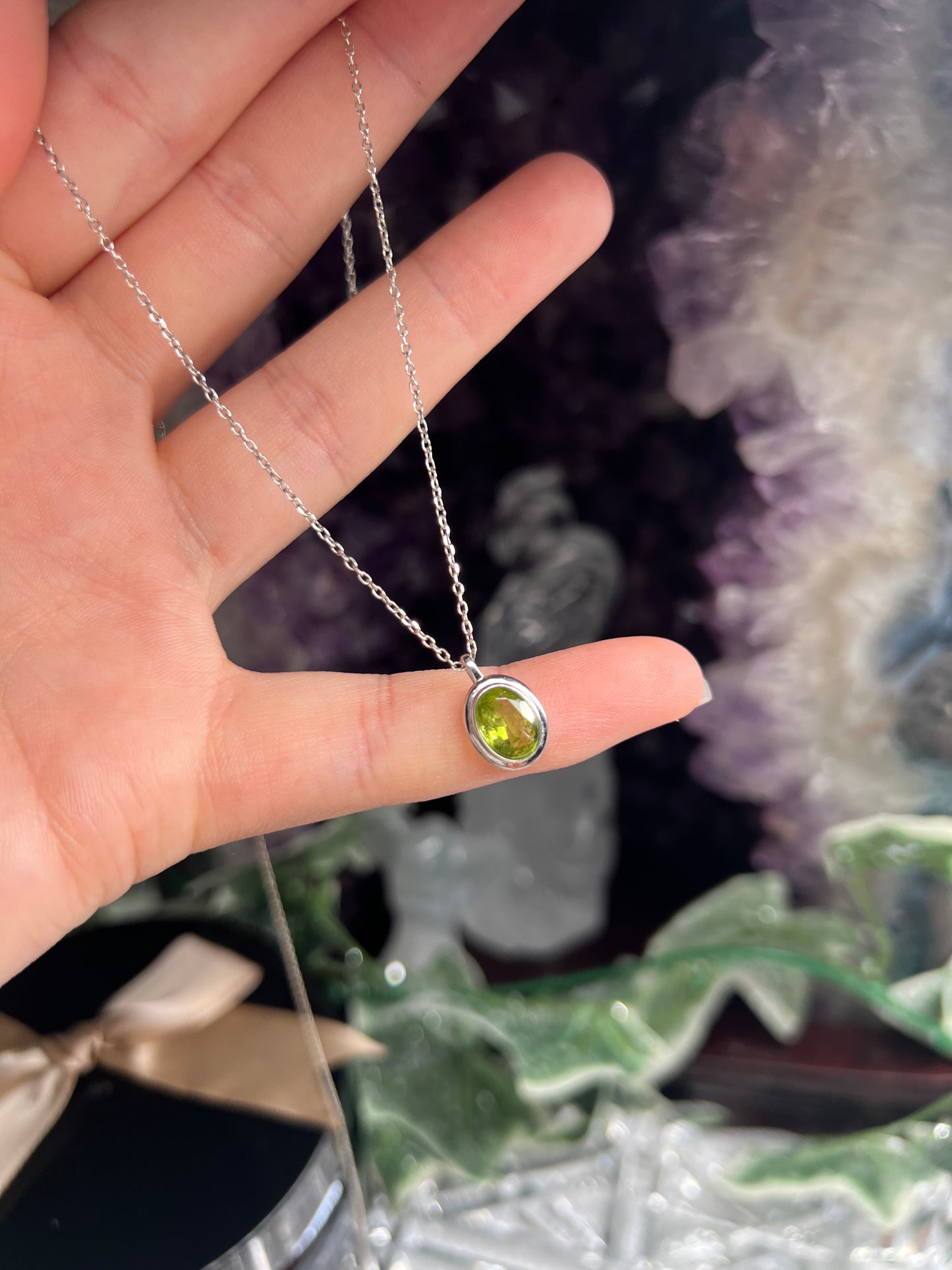 Peridot 925silver pendant