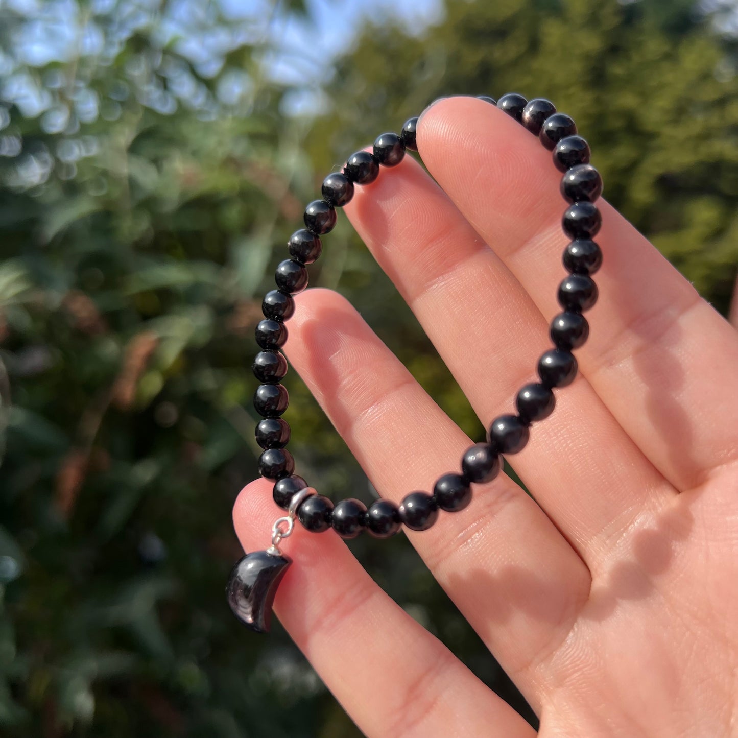 Hypersthene beaded bracelet - 5.4mm