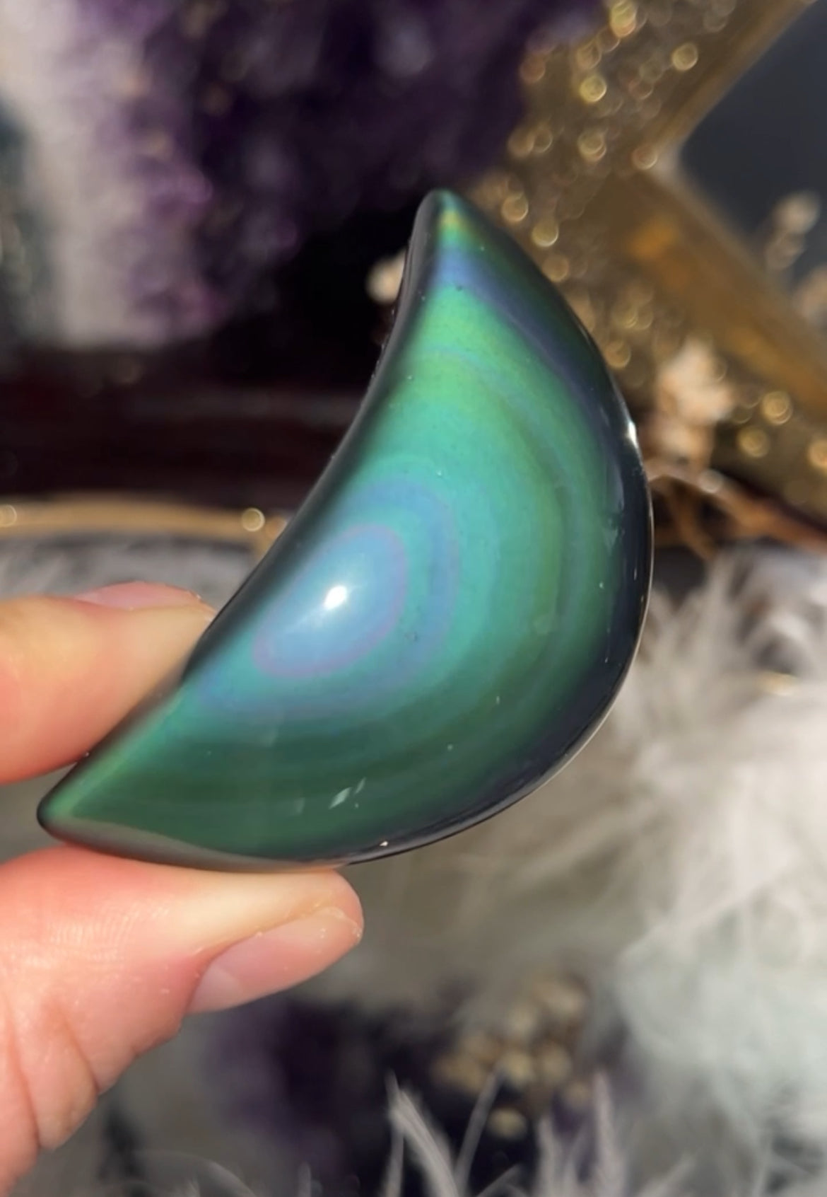 Rainbow obsidian moon #A