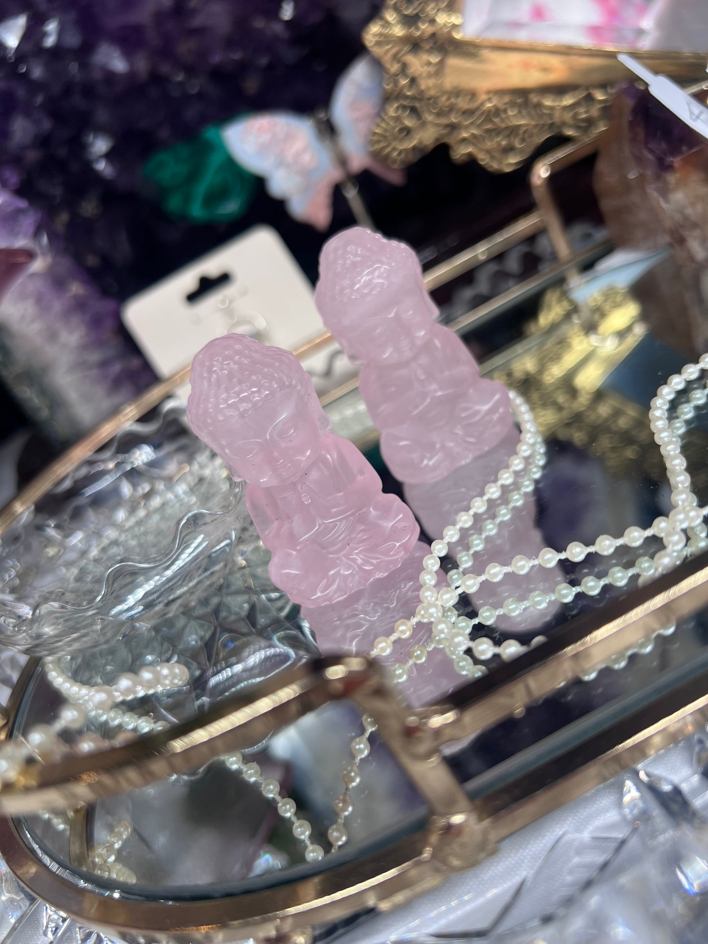 Rose Quartz Buddha carving