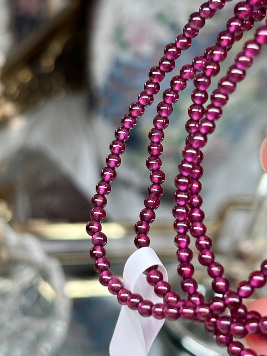 Rhodolite garnet beaded necklace / 4 stack bracelet