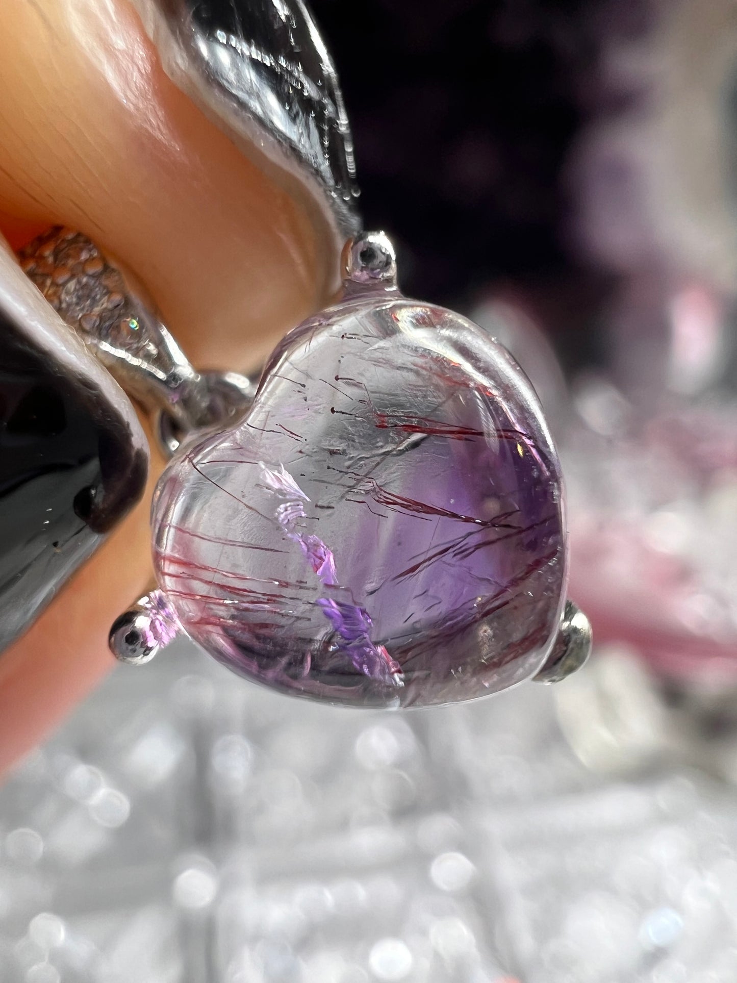 Super 7 925silver heart pendant