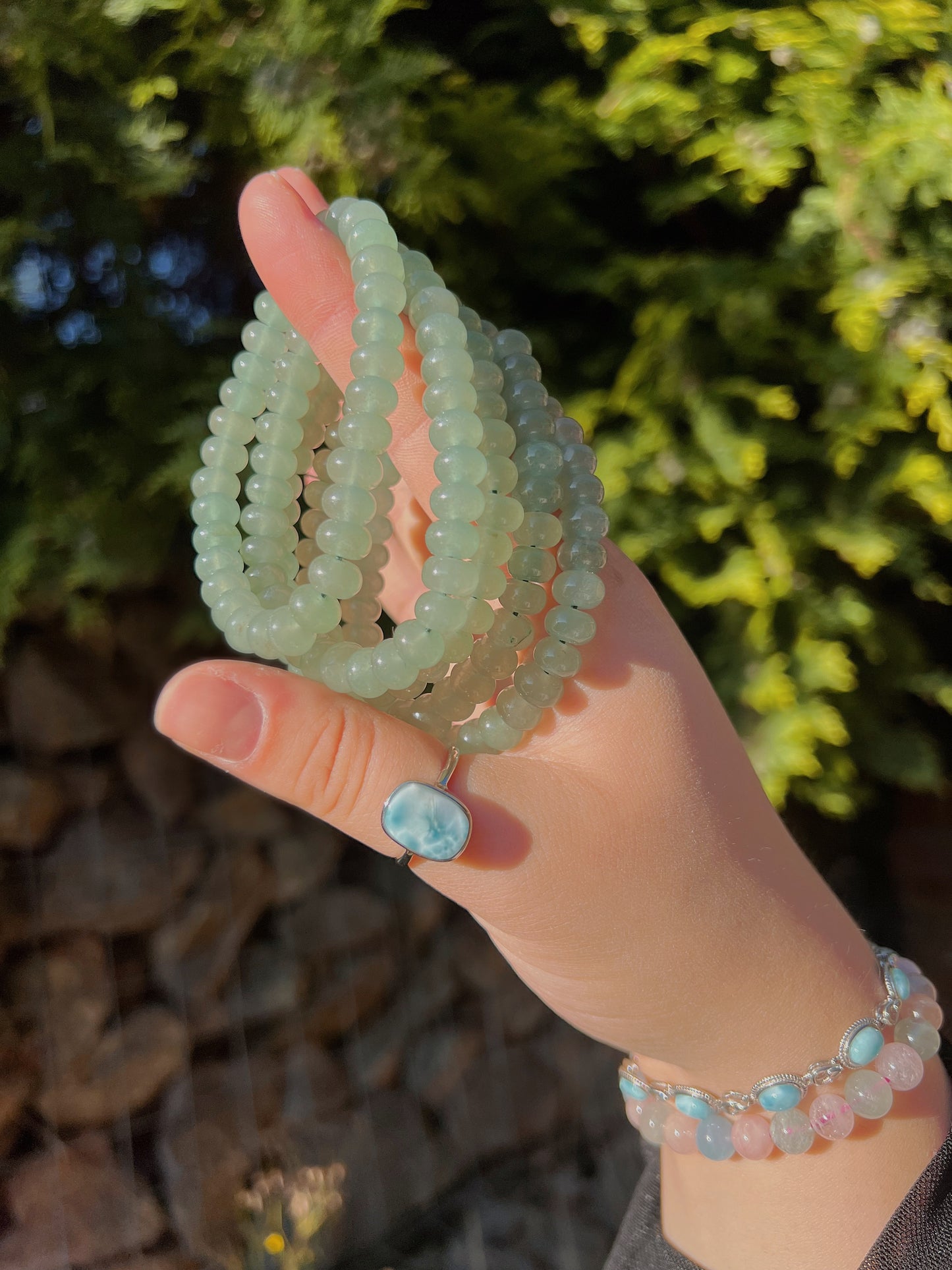 Green aventurine donut beaded bracelet