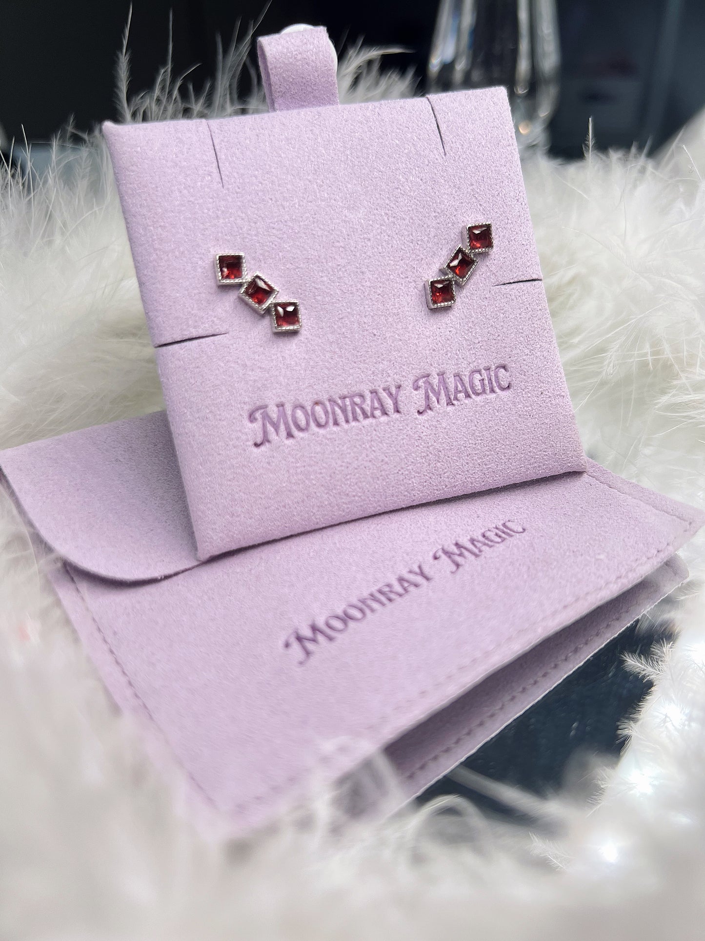 Garnet 925 silver earrings