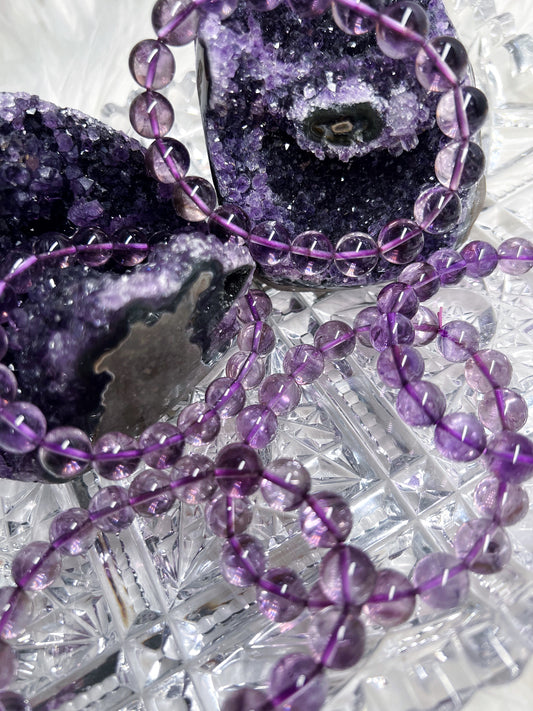 Amethyst high quality beaded bracelet 10mm