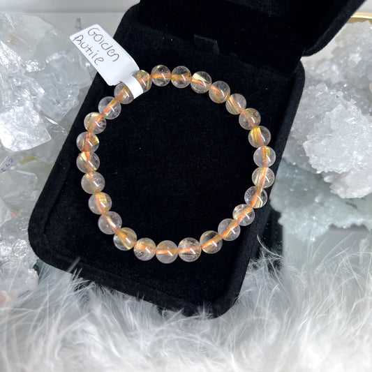 Golden Rutile high grade beaded bracelet 7.5mm