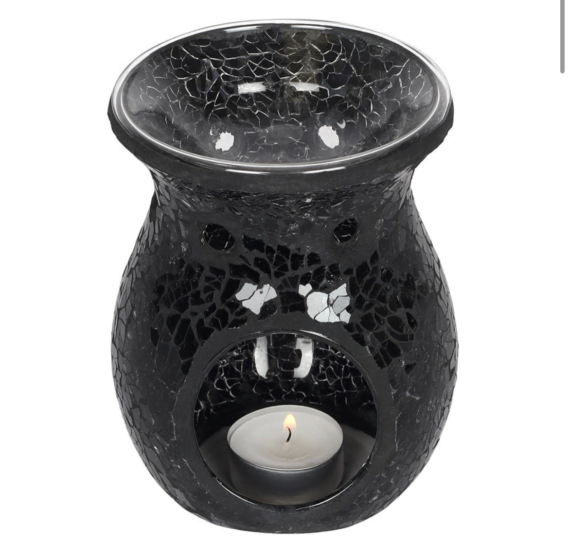 Large Black Crackle Burner