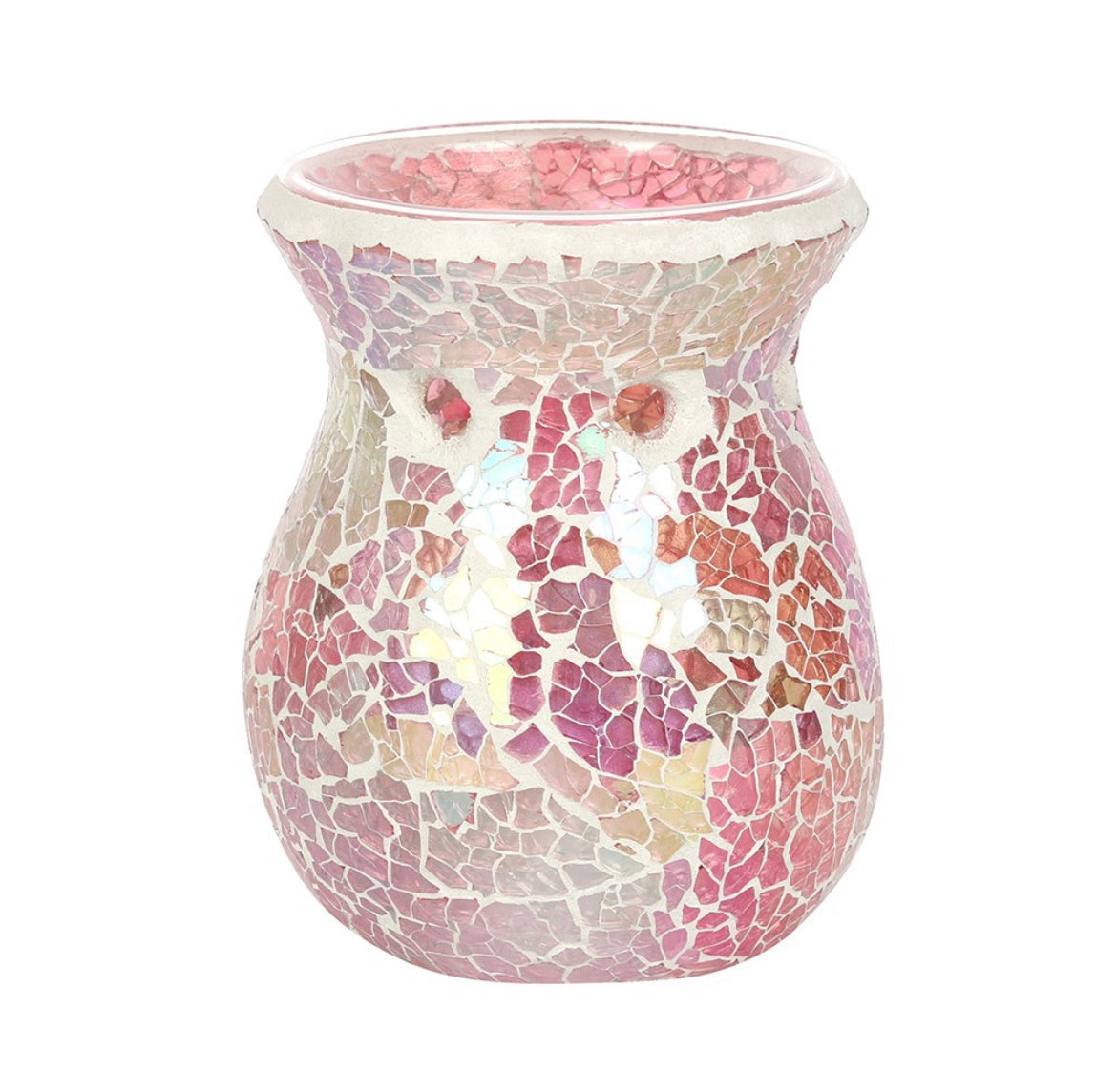 Small iridescent pink crackle burner