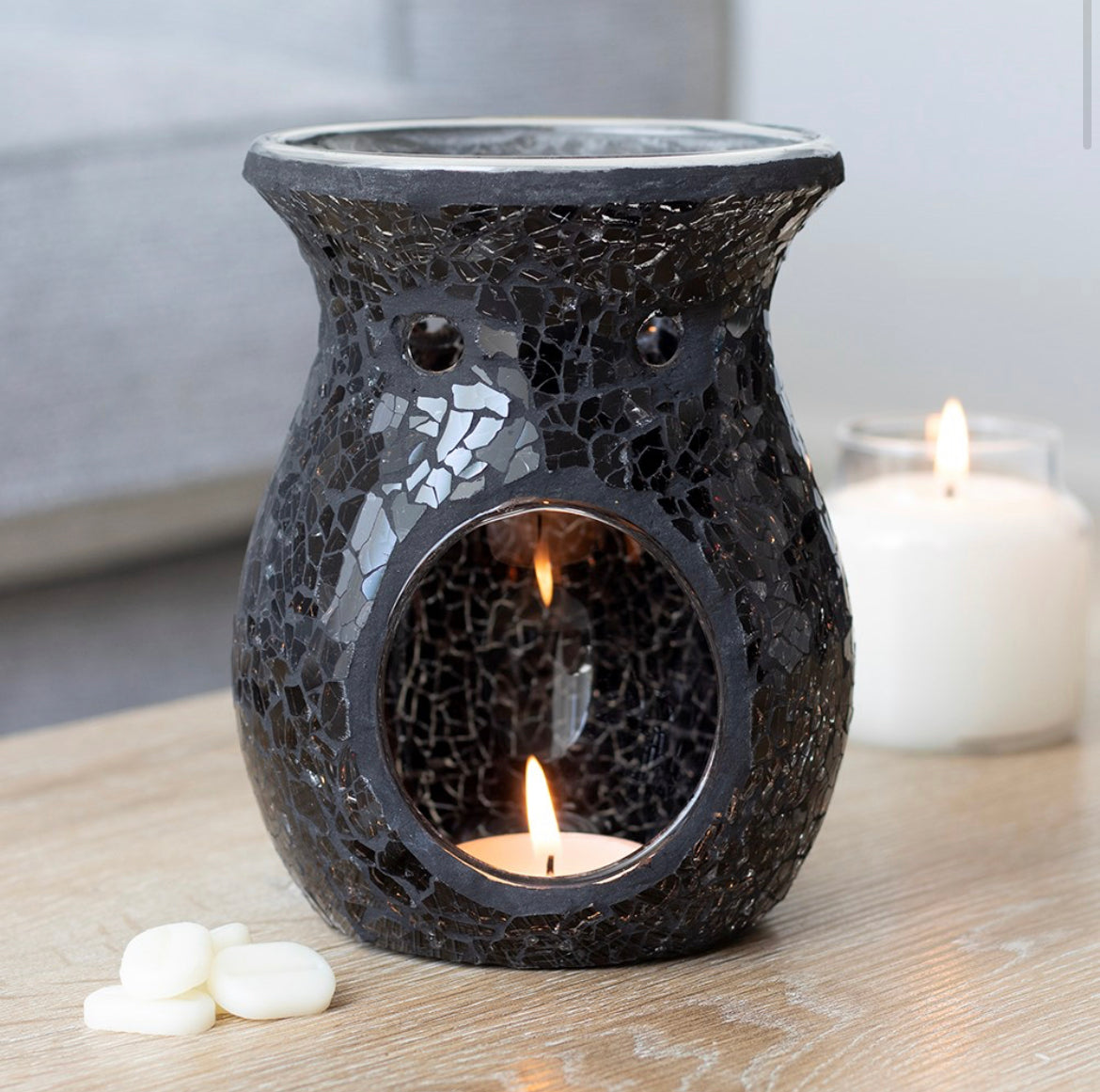 Large Black Crackle Burner