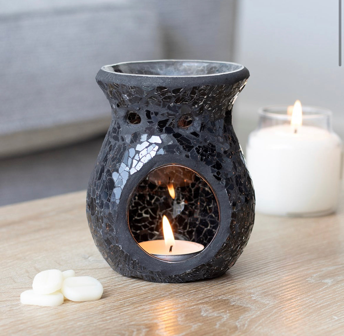 Small black crackle burner