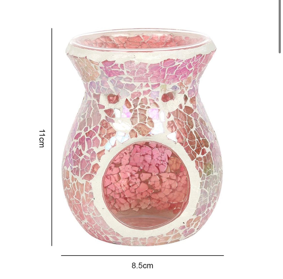 Small iridescent pink crackle burner