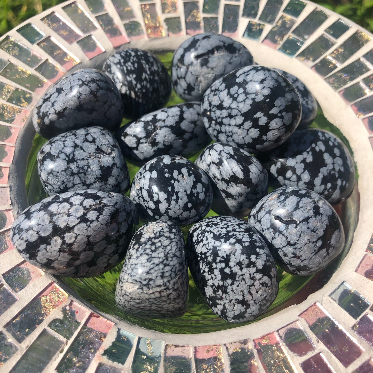 Snowflake obsidian tumble