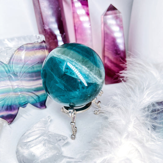 Blue high quality fluorite sphere #B