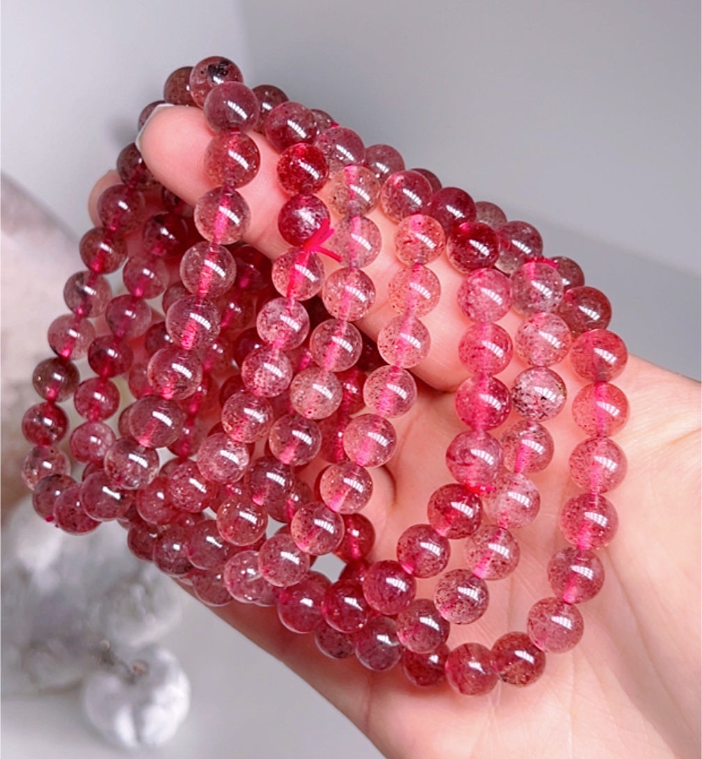 Strawberry quartz / Red aventurine high quality bracelet 8mm