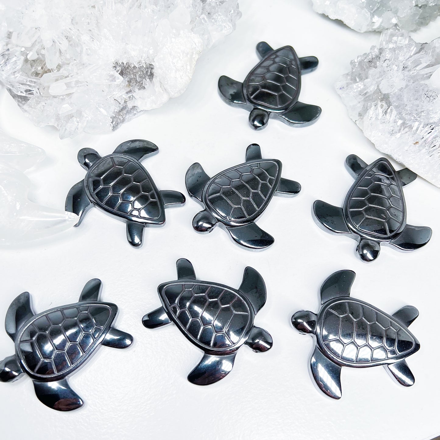 Hematite sea turtle carving